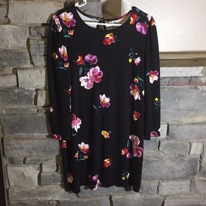 Old Navy Black Floral Dress  Large